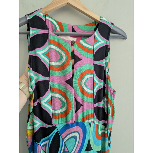 Anthropologie Kenzie Asymmetrical Retro Mod Art Deco Midi Dress Size 8 - Picture 5 of 11